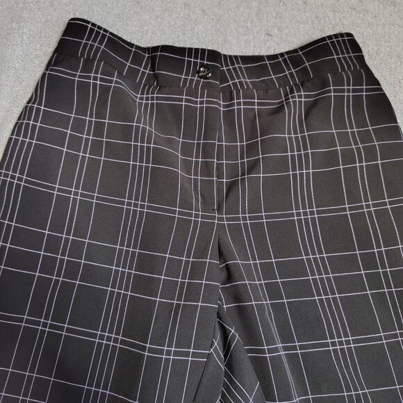 Curvie Fit Pants Womens Size 34x31 Medium Black Pink Plaid Stripe Loose Fit - Picture 3 of 13